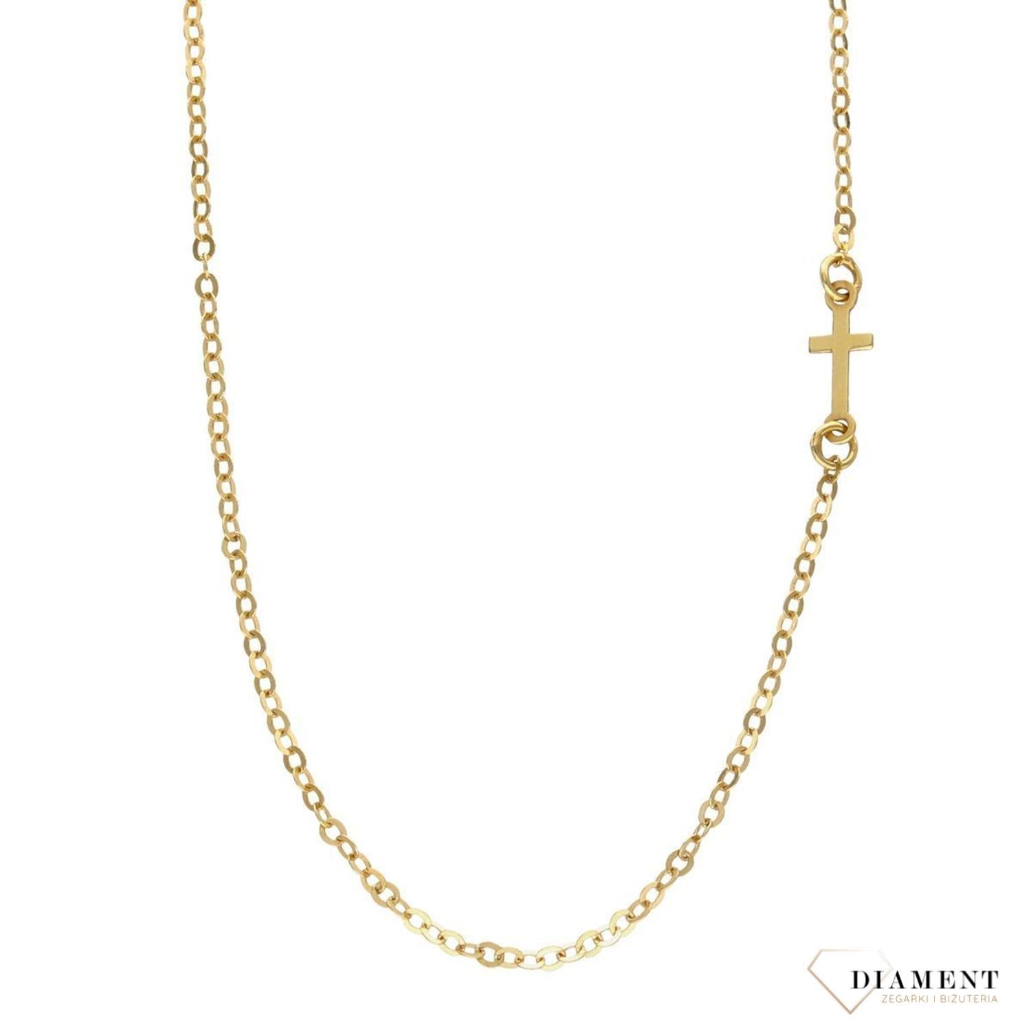 Złoty naszyjnik celebrytka 585 krzyż.jpg